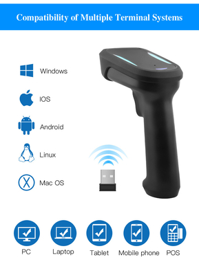 كابل USB اليدوي 2D ماسح الباركود السلكي 640x480 دقة مضادة للسقوط