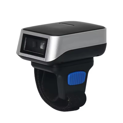 ماسح الباركود اللاسلكي CMOS 1D 2D المصغرة ماسح الباركود اللاسلكي Bluetooth Ring Finger QR